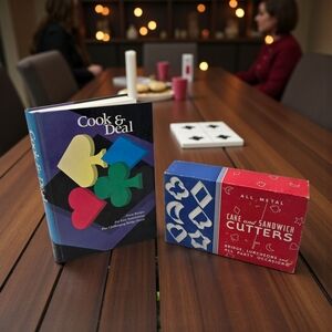 Vintage Cook & Deal Recipe Book + Challenging Bridge Hands & Sandwich Cutouts